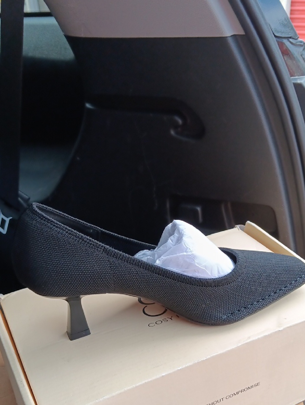 Black Pointed Kitten Heel Pump for Women